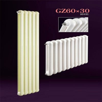 钢制60X30圆双柱散热器 壁挂式大水道