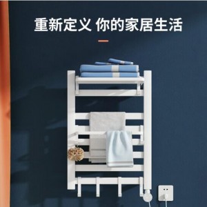 欧比亚碳纤维免打孔卫生间浴室置物架浴巾架发热毛巾架智能温控加热毛巾烘干架